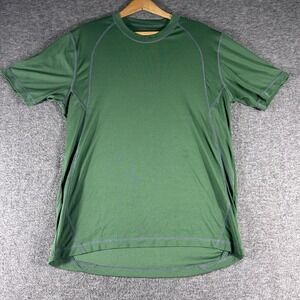Alo Cool Fit Short Sleeve T-Shirt Men's Size M Green Workout Gym Hiking Outdoors